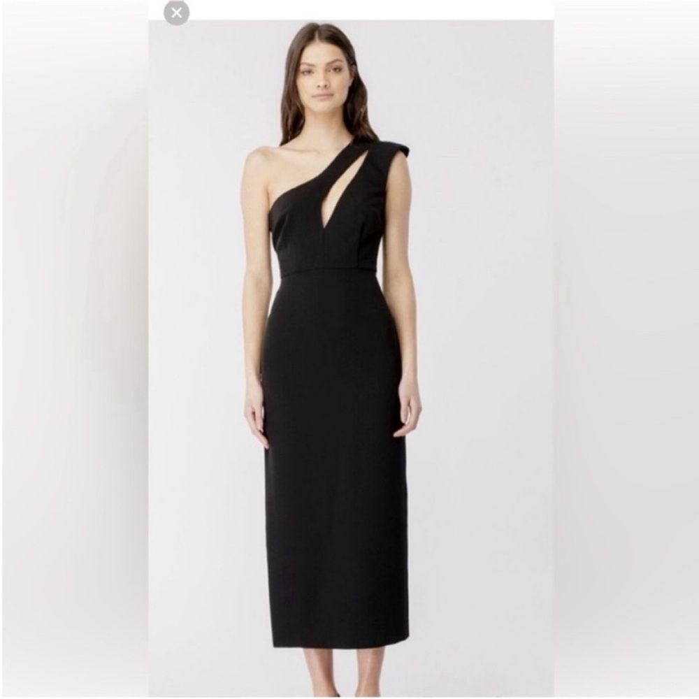 NWT Bardot Women’s Elegant Black One-Shoulder Midi Dress XL